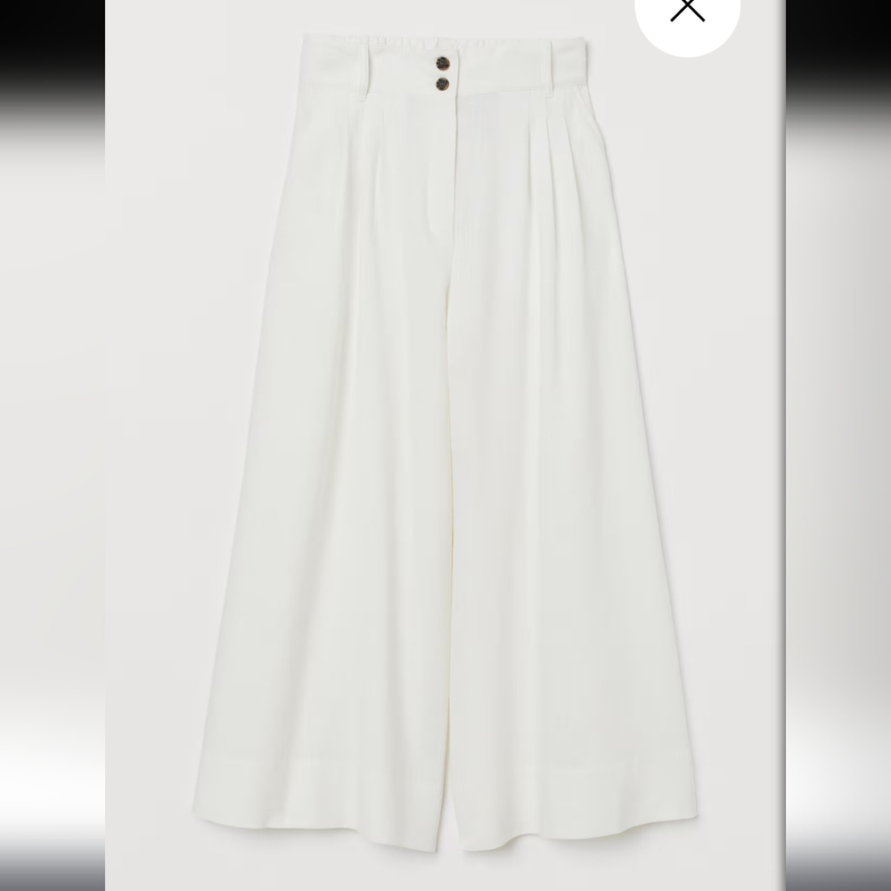 H&M Elegant White Wide-Leg Pants